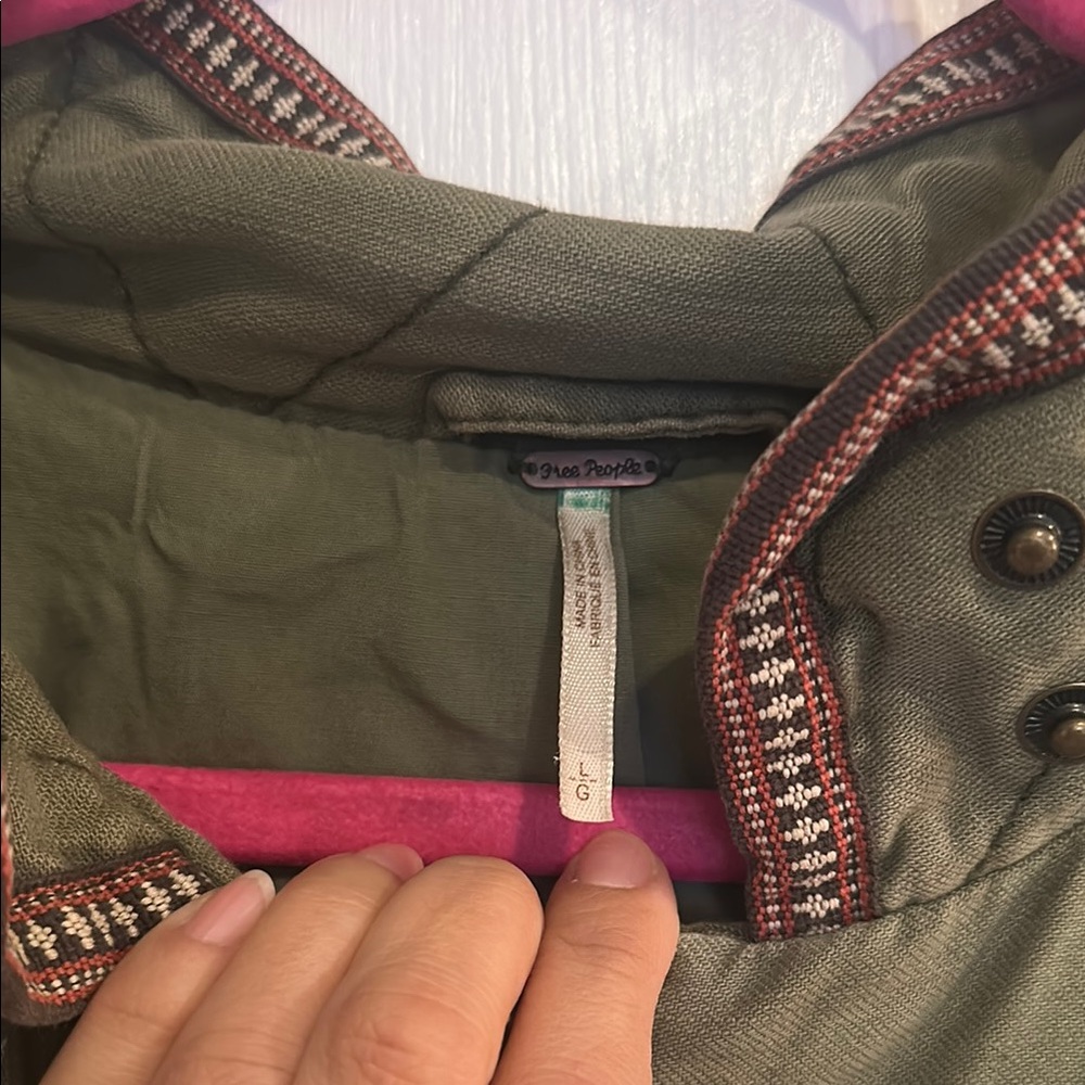 Olive Green Jacket with Red Trim - Picture 2 of 7